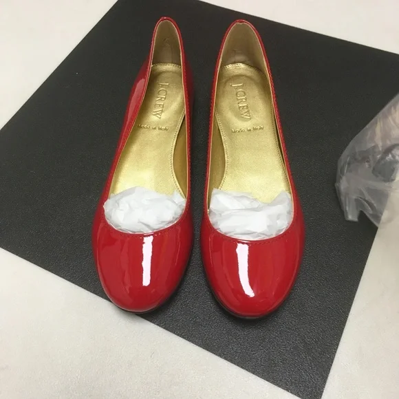 Crew Shoes J Crew Salina Red Patent Leather Flats 5m New